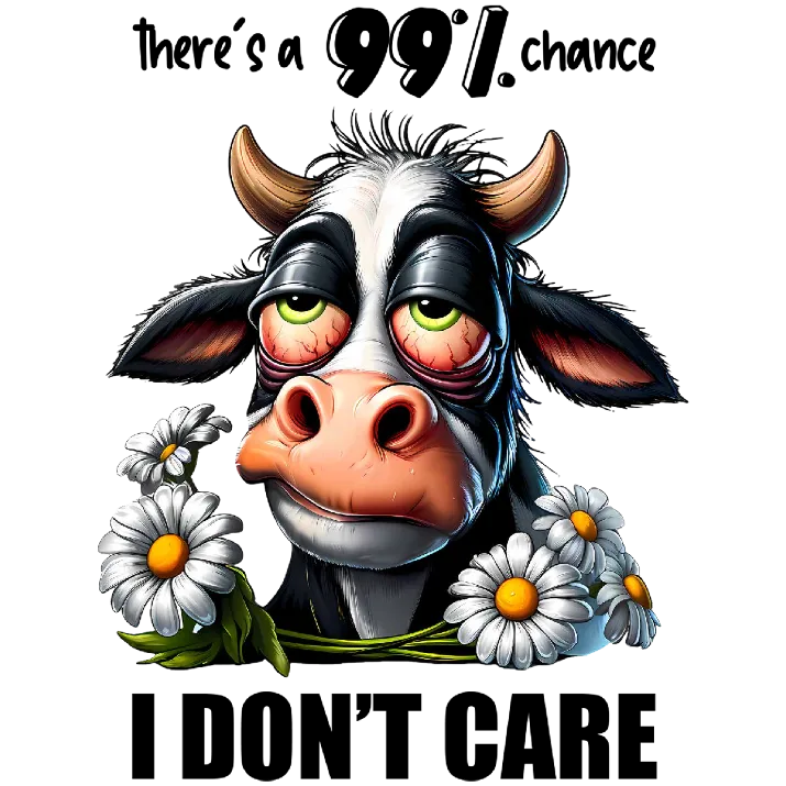 A Cow's Perspective: Carefree Attitude T-Shirt Design