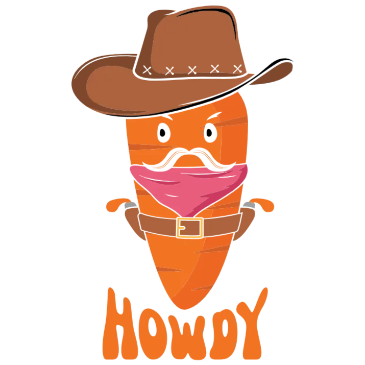 Howdy Cowpoke T-Shirt Design: A Rootin' Tootin' Western Cartoon Graphic for Your Next Rodeo Adventure