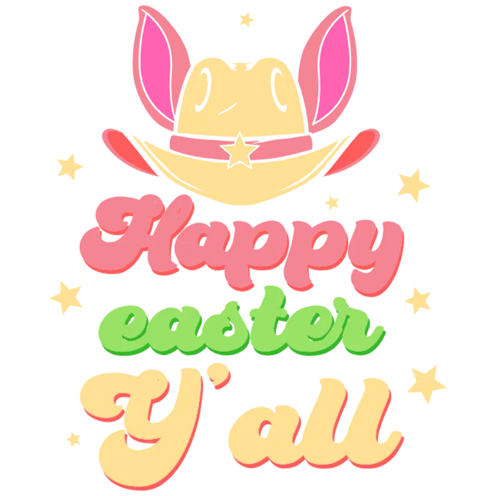 Happy Easter Y'all Cowboy Hat Bunny Ears