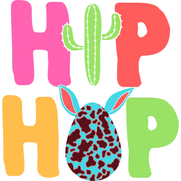 Hip Hop Cactus Easter Egg T-Shirt DTF Transfer