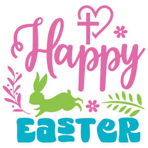 Happy Easter Bunny and Cross Graphic Design