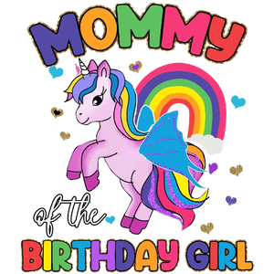 Mommy of the Birthday Girl Unicorn T-Shirt