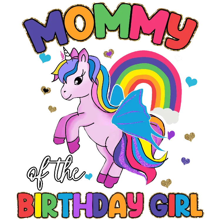 Mommy of the Birthday Girl Unicorn T-Shirt