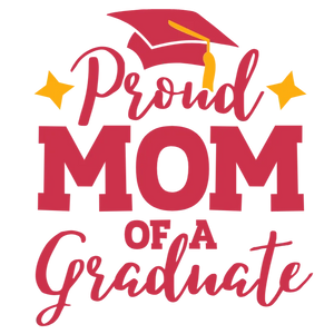 Proud Mom of a Graduate - Mom T-shirt Design (Red and Gold)