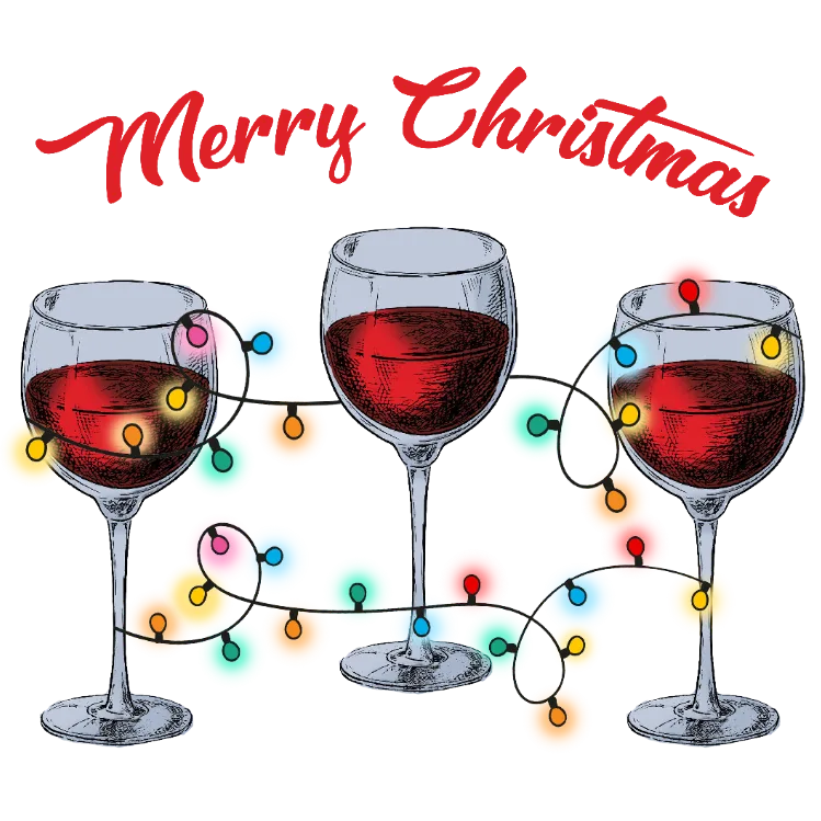 Merry Christmas Wine Glass