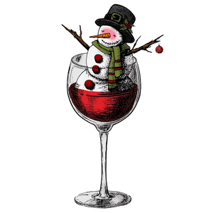 Snowman in Wine Glass