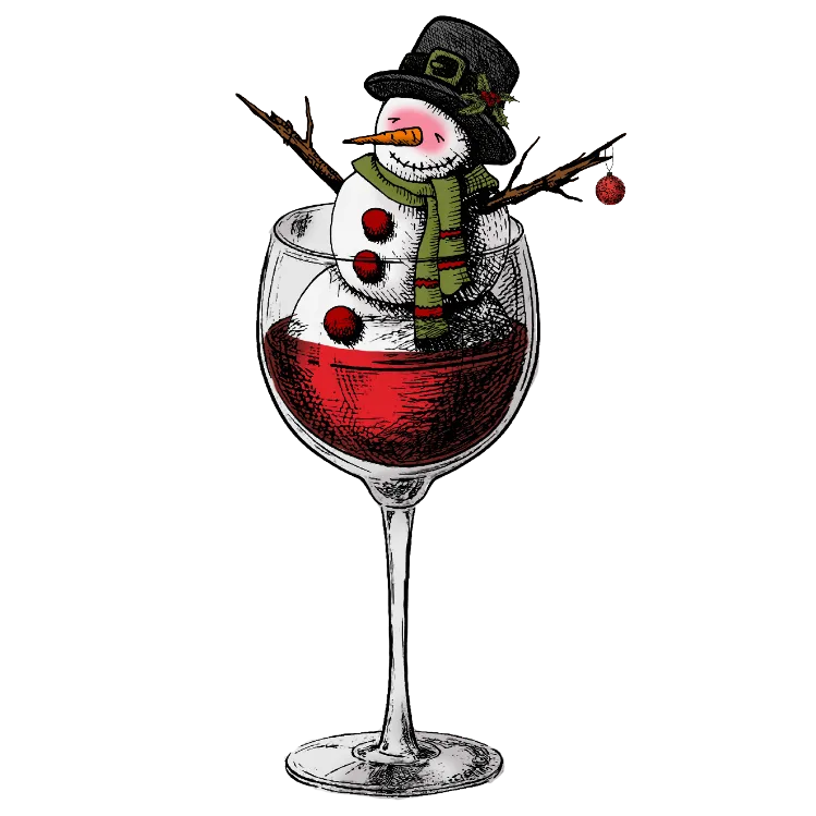 Snowman in Wine Glass