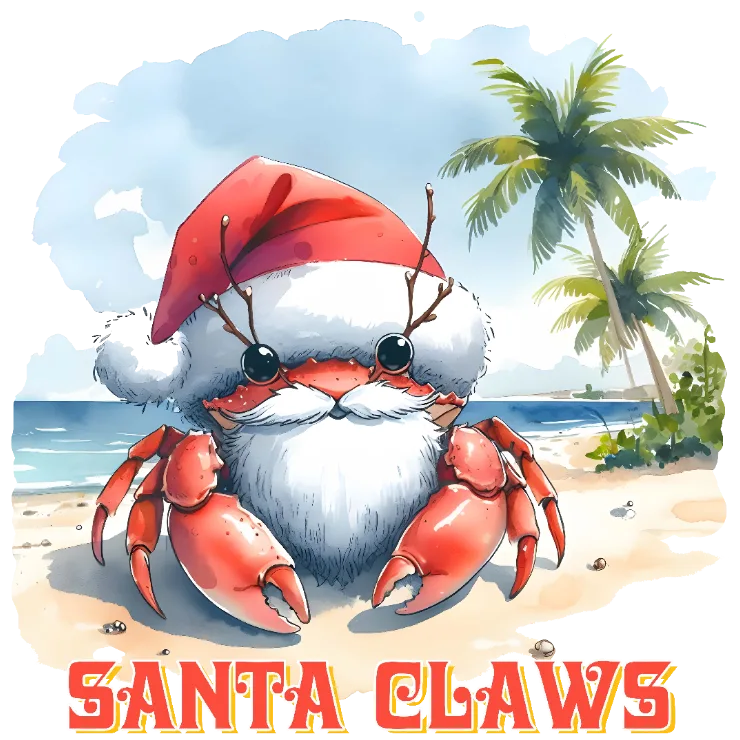 Santa Claws on a Tropical Vacation