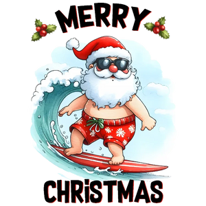 Surfing Santa Holiday Graphic