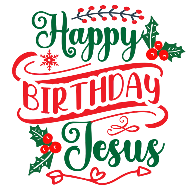 Happy Birthday Jesus T-shirt Design - Christmas Holiday T-shirt for Men and Women