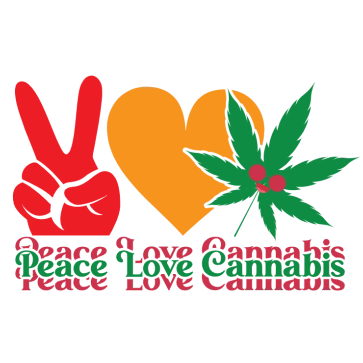 Cannabis Love Peace T Shirt Graphic Design PNG Image