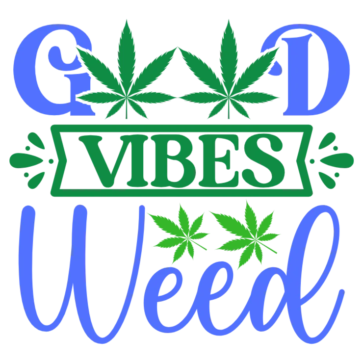 Good Vibes Weed Leaf T-Shirt Design