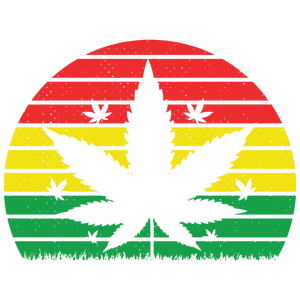 Sunset Cannabis Leaf Circle Pattern