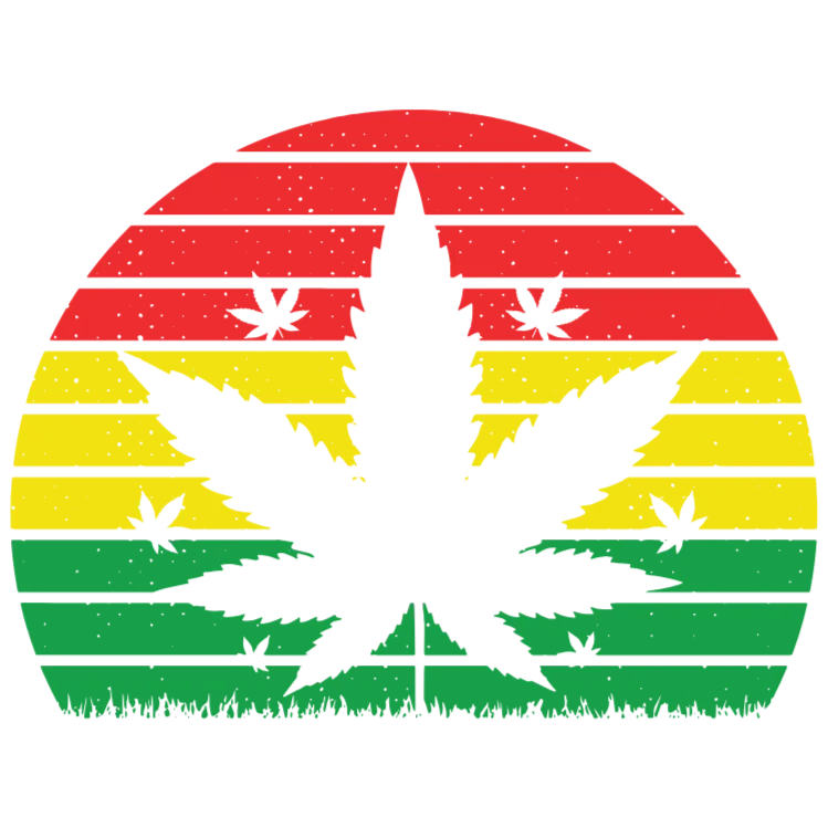 Sunset Cannabis Leaf Circle Pattern