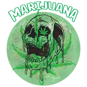 Marijuana Skull Graphic Transfer