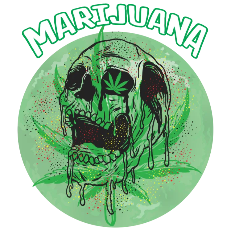 Marijuana Skull Graphic Transfer