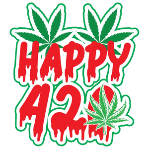 Happy 420 Weed Leaf Design