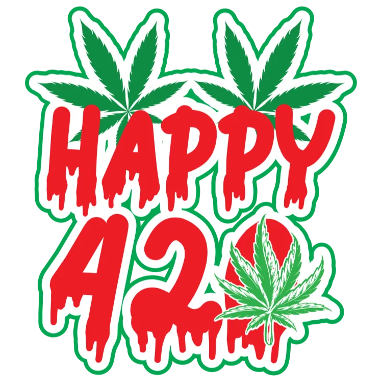 Happy 420 Weed Leaf Design