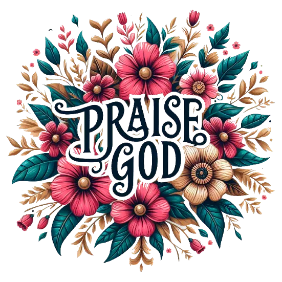 Praise God Floral Graphic