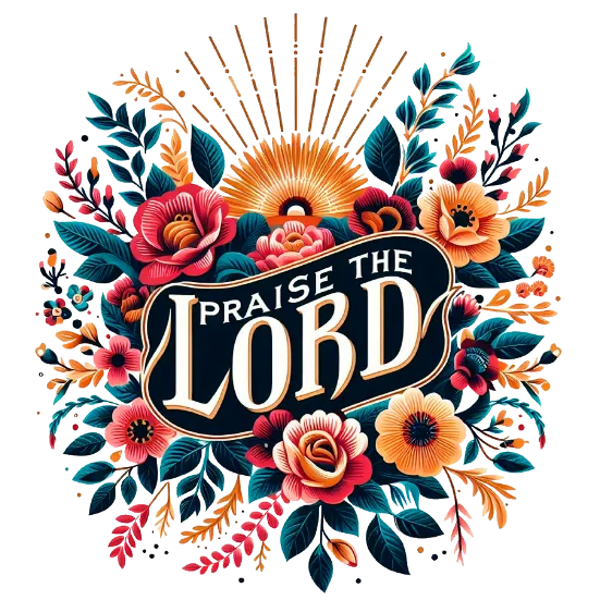 Praise The Lord Typography Floral Design