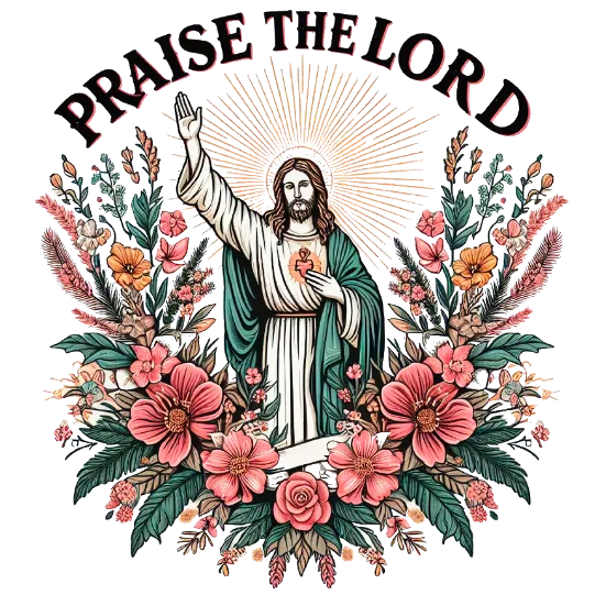 Praise The Lord Floral Illustration