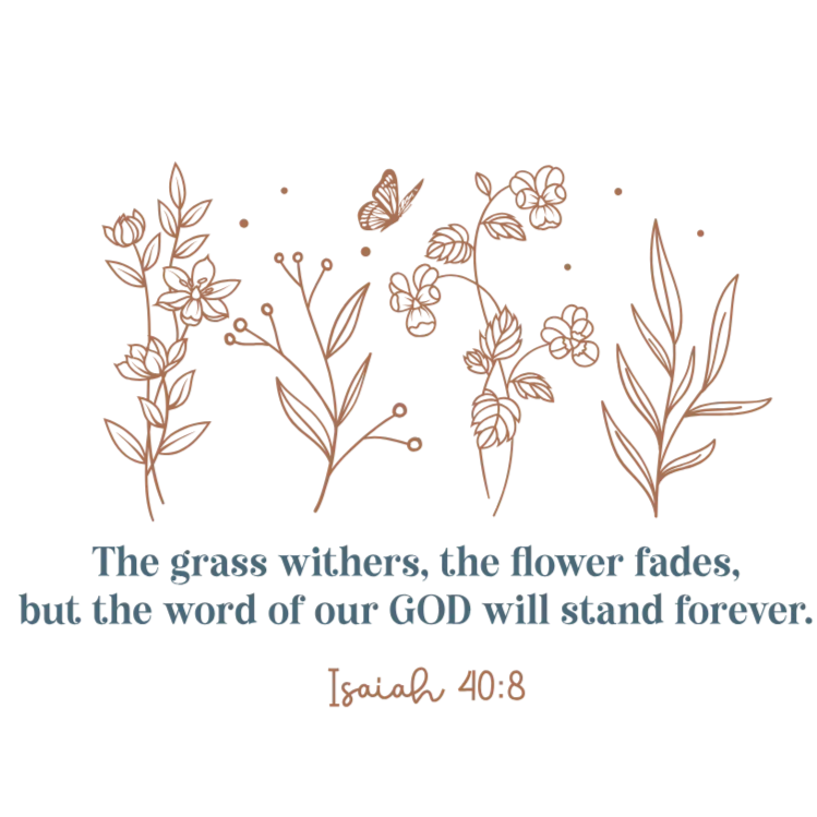 Isaiah 40:8 Christian Quote DTF Transfer