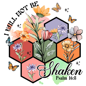 Shaken Not Shattered Faithful Strength Bible Verse Floral Graphic