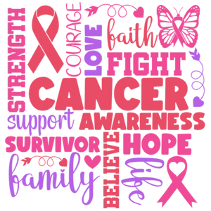 Cancer Awareness Word Art Design
