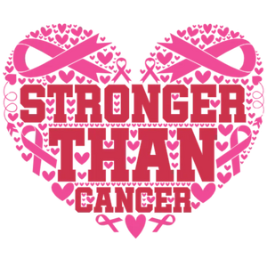 Stronger than Cancer Breast Cancer Awareness Heart Graphic