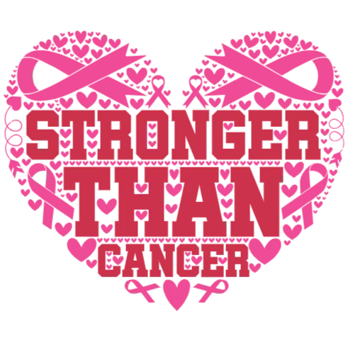 Stronger than Cancer Breast Cancer Awareness Heart Graphic