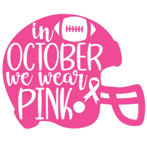In October We Wear Pink Football Helmet