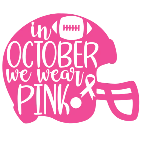 In October We Wear Pink Football Helmet