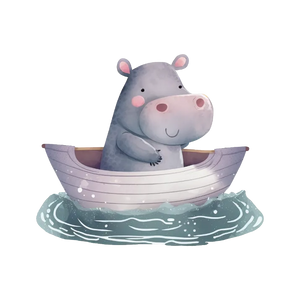 Hippo in a Boat