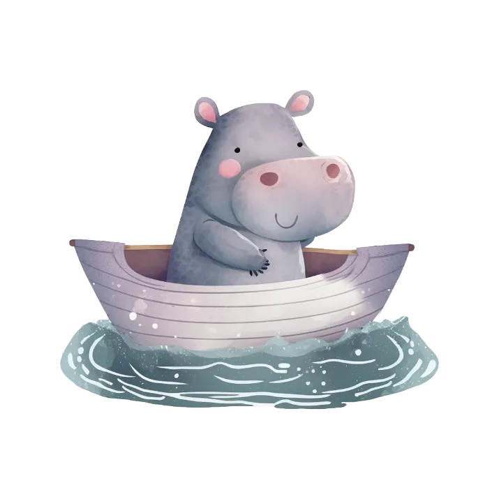 Hippo in a Boat