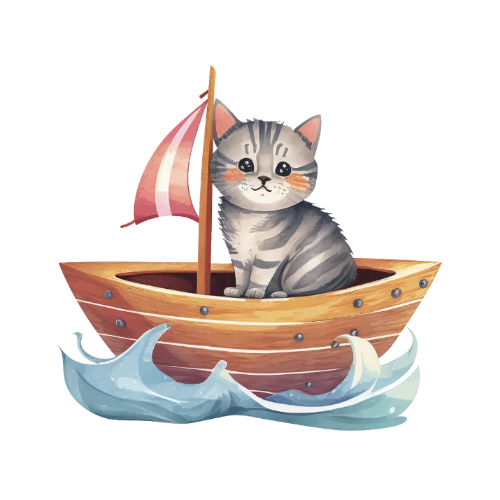 Kitty in a Boat