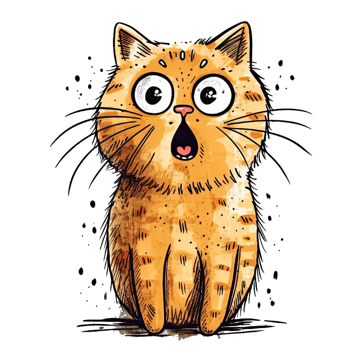 Cat's Surprised Expression T-Shirt: A Feline Face with a Jaw-Dropping Surprise