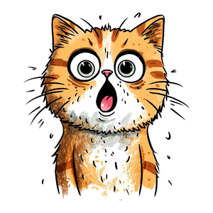 Cat with a Surprised Expression