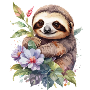 Slothful Blooms: A Delightful Floral Embrace