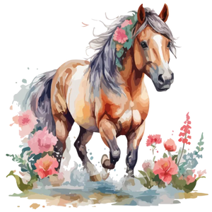 Horse and Flowers Artwork