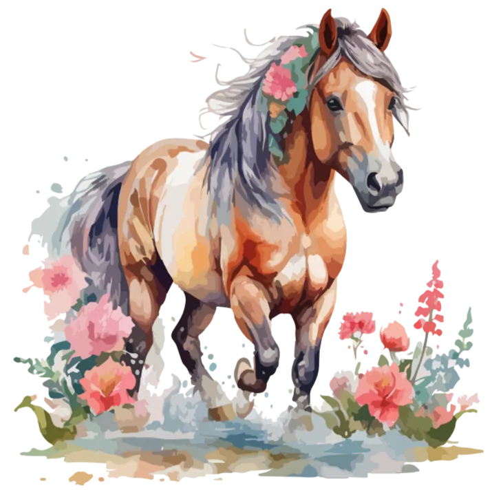 Horse and Flowers Artwork
