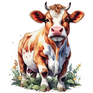 Watercolor Cow Graphic Design