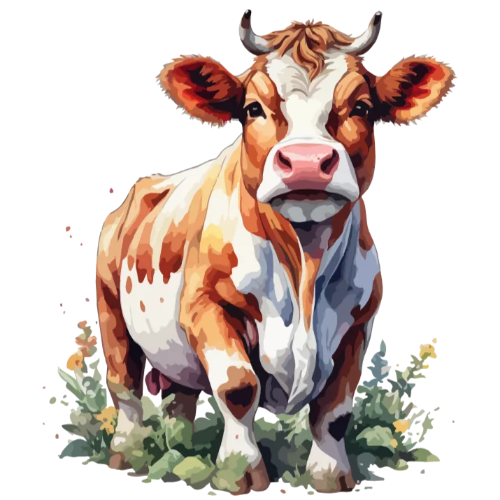 Watercolor Cow Graphic Design