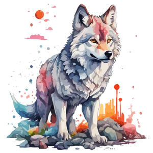 Watercolor Wolf Art