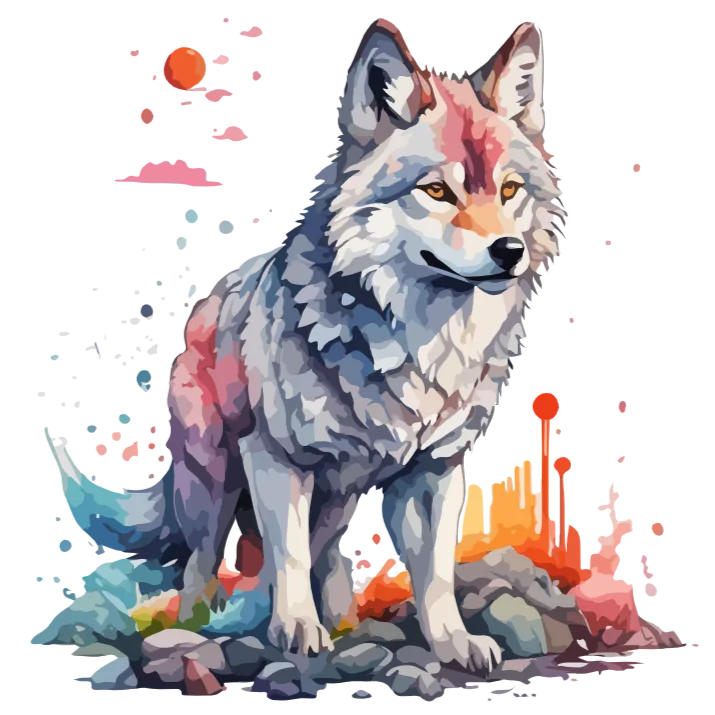 Watercolor Wolf Art