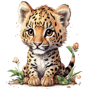 Cute Leopard Cub Illustration
