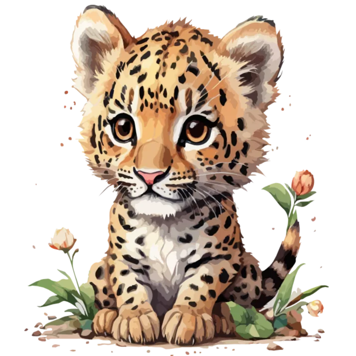 Cute Leopard Cub Illustration