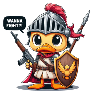 Wanna Fight? (Duck in Armor) DTF Transfer