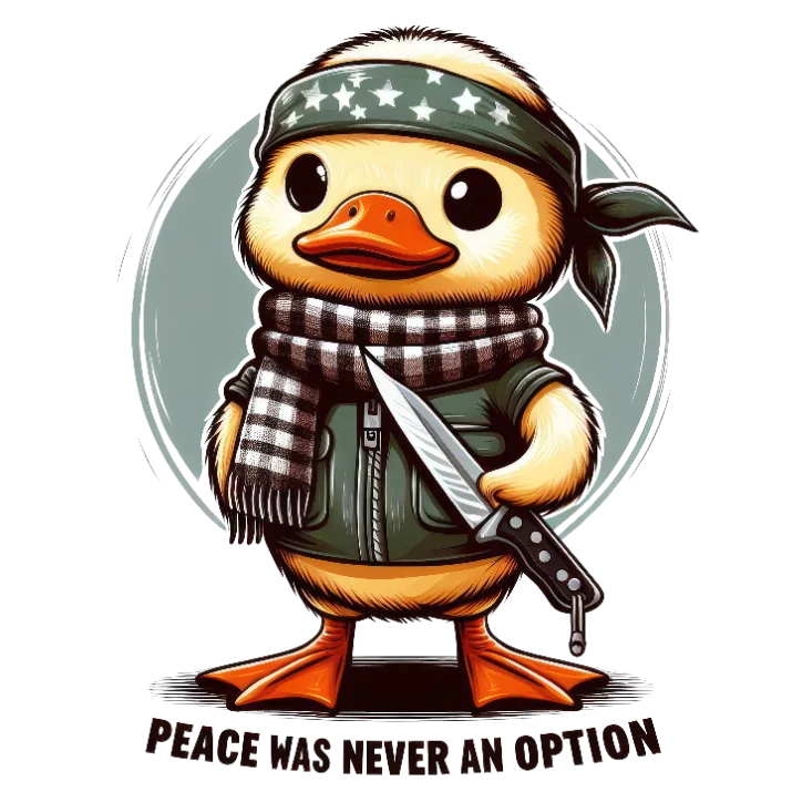 Peaceful Duck with Knife