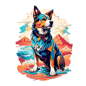 Dog on Surfboard