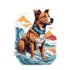 Dog Riding a Wave